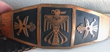 Vintage Women's Native Tribal Stretchy Belt Solid Copper 19"