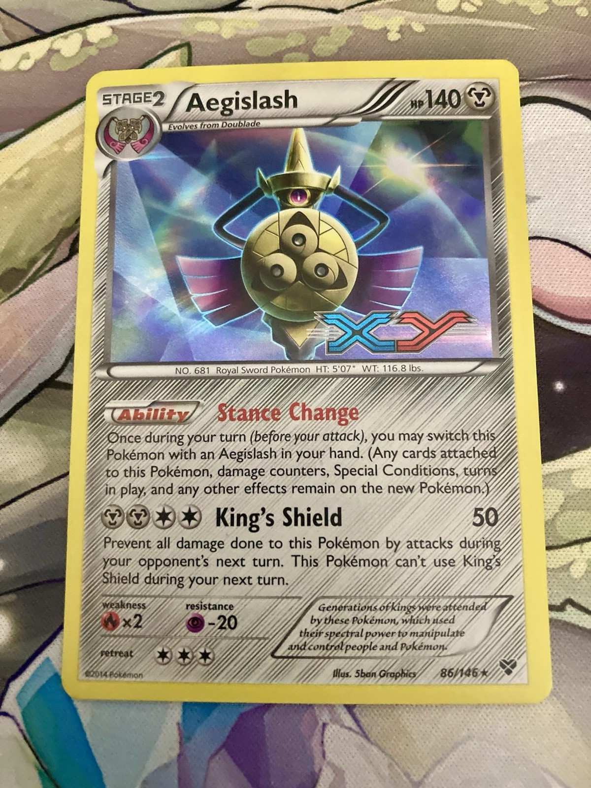 Pokemon Aegislash 86/146 XY Base Holo Prerelease Promo