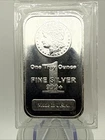 1oz Highland Mint .999 Fine Silver Bar – Morgan Dollar Design – Sealed in OMP #2