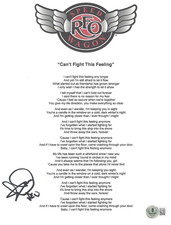 KEVIN CRONIN SIGNED REO SPEEDWAGON CAN'T FIGHT THIS LYRIC SHEET BECKETT BAS COA