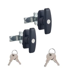 2 PCS T-Handle Door Lock Latch ABS T Handle Lock Zinc Alloy Lock Body Shed Do...