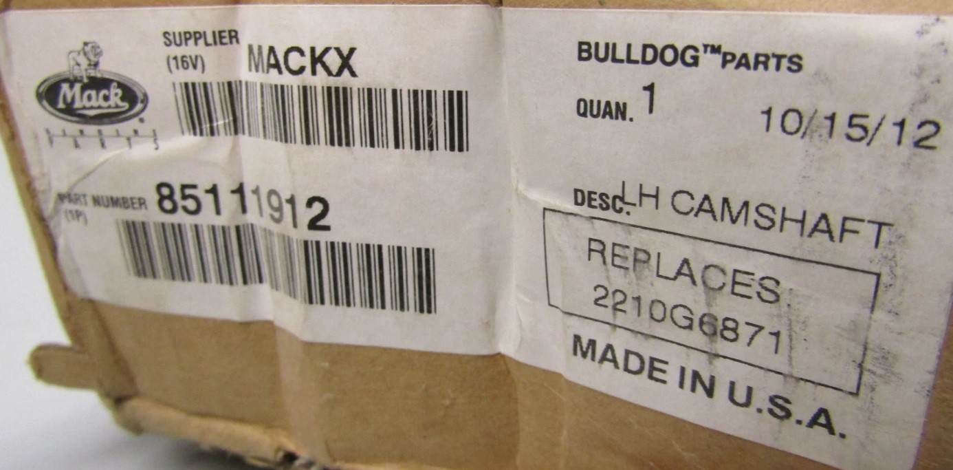 Mack 85111912 LH Brake Camshaft OEM | QPlus S-Cam | 2210G6871 | Parts Masters image 1