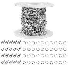 33 Feet Stainless Steel Jewelry Chains for Making - 2.0mm, Silver