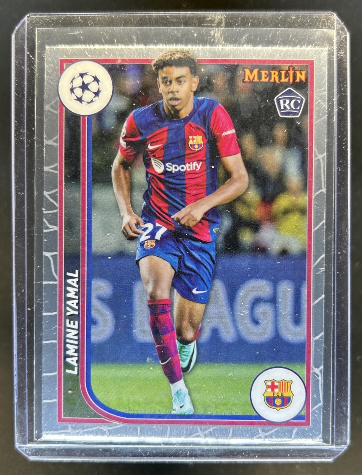 2023-24 Topps Chrome Merlin UEFA Lamine Yamal Rookie RC #27 Barcelona