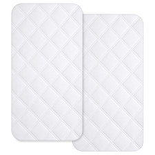 Waterproof Bassinet Mattress Pad Cover 2 Pack 34X19In for Rectangle Mattresses