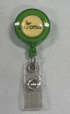 Vintage Star Office Sun Microsystems Badge Reel Holder Green Brand New