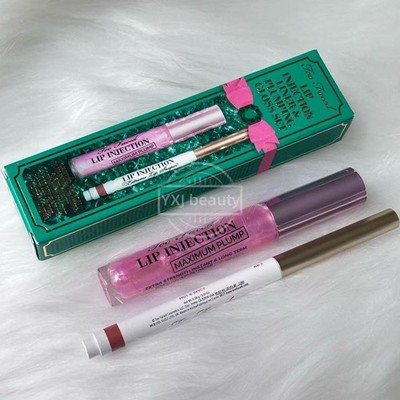 New Too Faced Lip Injection Liner & Plumping Gloss Set Full Size~Limited Edition