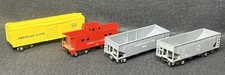 4 American Flyer Train Cars 632 Hopper 640 Hopper 638 Caboose 639 Box S Gauge