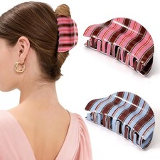 2 Pack Medium Hair Clips for Women, Strong Hold Recycled Plastic Claw Clips for 