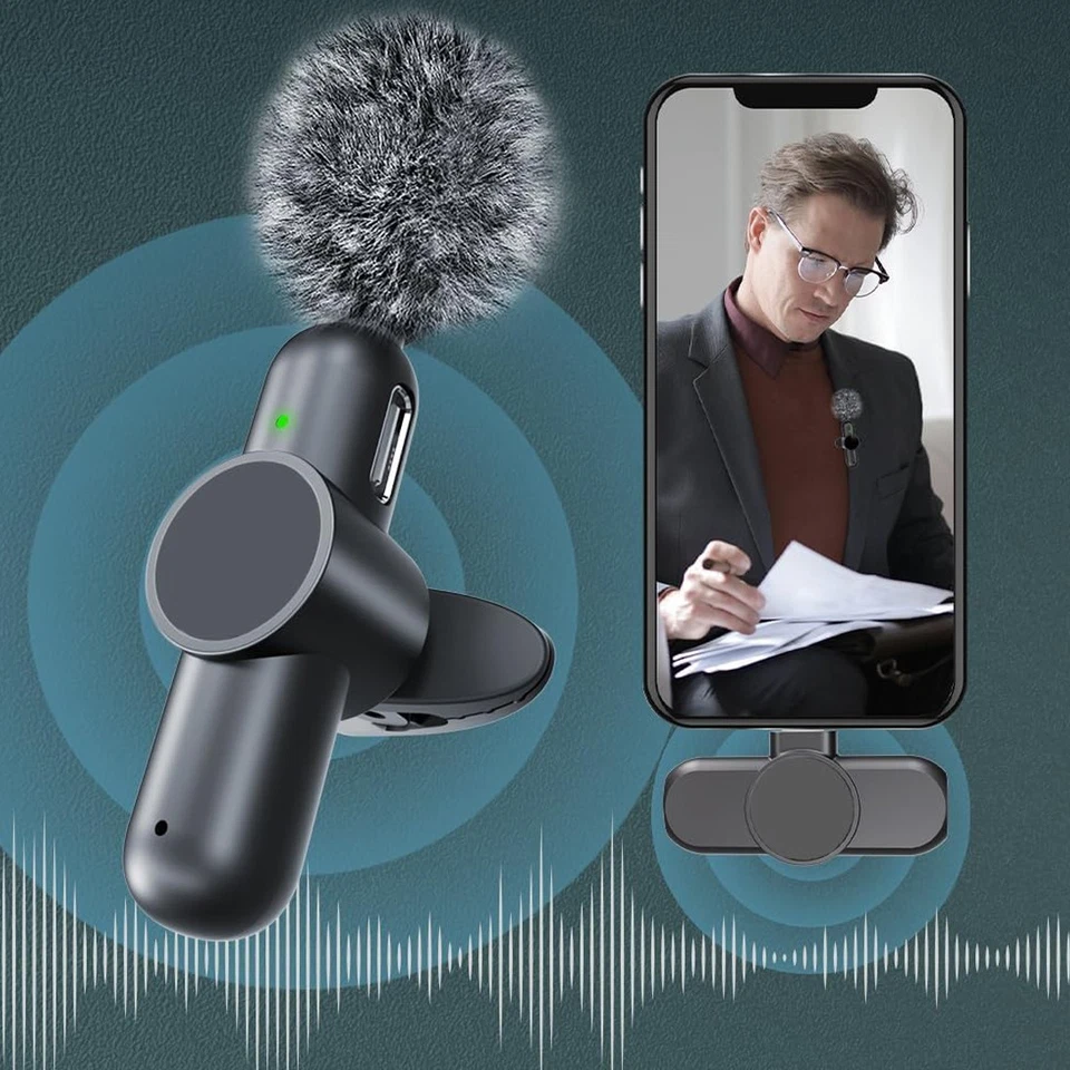 Lavalier Mikrofon Kabellos Mini Ansteckmikrofon Wireless USB C Handy Microphone - Bild 4 von 4
