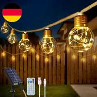 Ollny Solar Lichterkette Aussen, 16 Led GlüHbirnen 8M, Lichterkette AußEn Solar