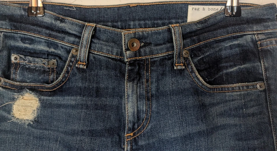 Jean Rag & Bone Dre Relajado Ajustado Novio Rodilla Desgarrada en Mabel, Talla 25 Foto 4 de 4