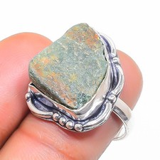 Natural Green Aventurine Gemstone 925 Sterling Silver Jewelry Ring Size 6 z382