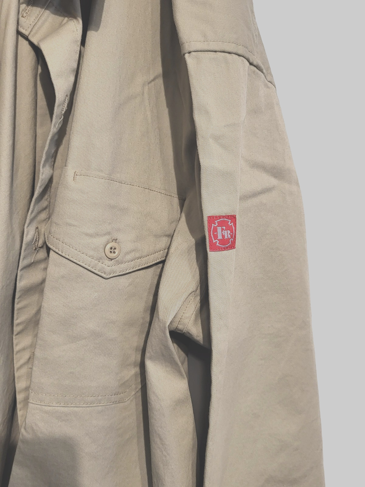 3XL Benchmark Really Nice 2.0 Shirt Long Sleeve Tan Button Arc & Flame Resistant image 7