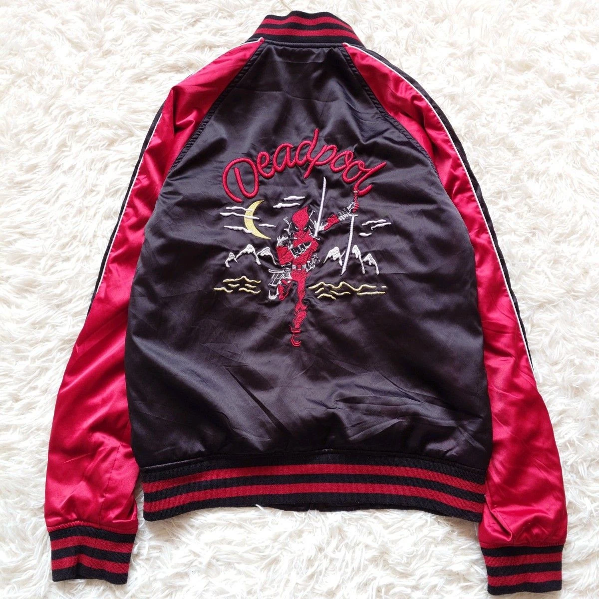 MAREL DEADPOOL Embroidered Souenir Jacket Black Red