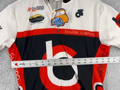 Champsys Cycling Jersey Womens Medium White Black Red 1/2 Zip Boulder Coaching - Picture 9 of 15