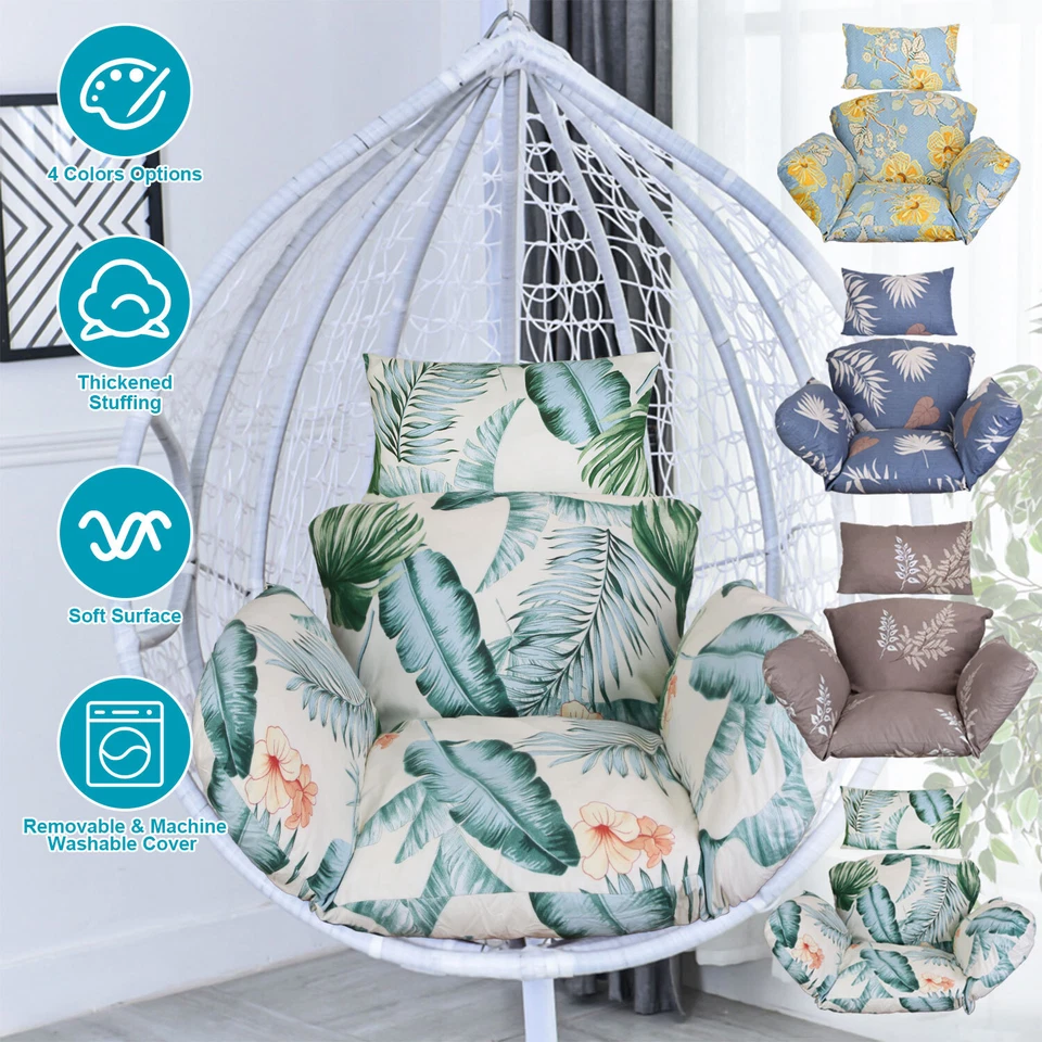 Soft Hanging Egg Swing Seat Chair Cushion Pad Garden Patio Thick Hammock Pillow - Image 4 of 4