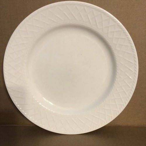 TOTALLY TODAY TT06 Dinner Plate 10" White Rope Criss Cross Pattern Replacement