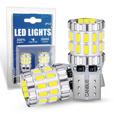2x T10 LED License Plate Light Bulbs | 6000K White, 240LM, Super Bright | IP65 Waterproof