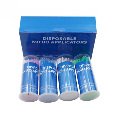 100×Dental Microbrush Einweg Biegsame Applikatoren Tipps Micro Pinsel Reinigung