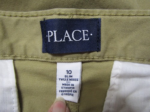 NIB PLACE Khaki Straight Leg Zip Twill Pants Youth Size 10 Slim - Picture 5 of 5