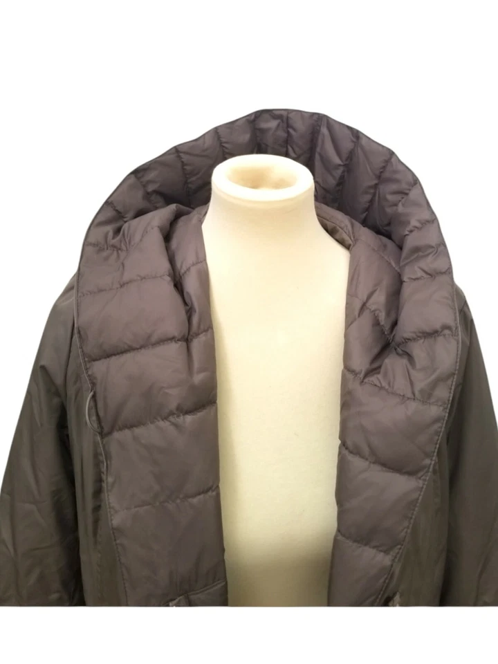 Abrigo acolchado para mujer Tahari champiñón con capucha talla pequeña MRSP 189 $ Foto 4 de 4