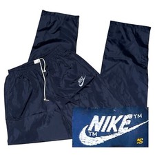Vintage Nike Track Pants Mens Small 80s Windbreaker Nylon Zip Embroidered Logo