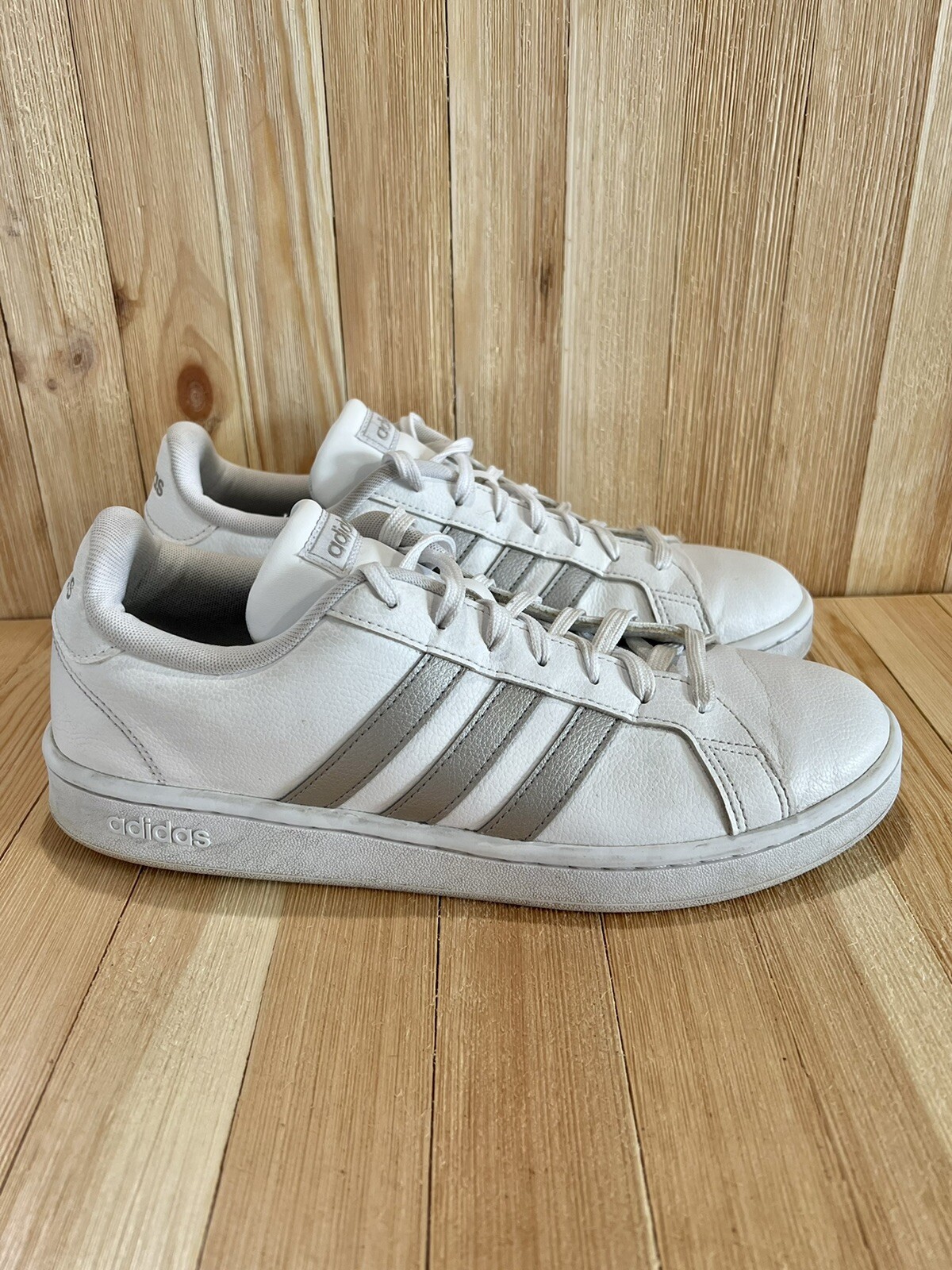 Adidas Grand Court Sneakers Womens Size 11 Shoes White Silver F36485 | eBay