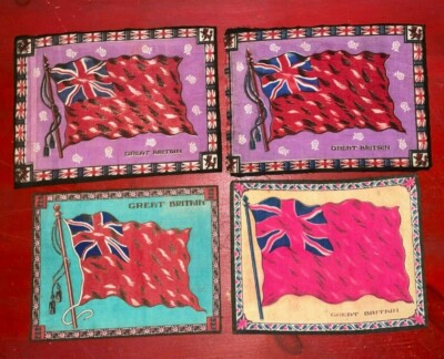 Antique Great Britain Flag Tobacco Felt Lot - 4 Felts Total