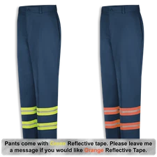 New 100% Cotton Red Kap Reflective Pants Hi Vis Safety Towing Work Uniform