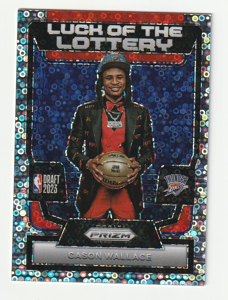 2023-24 Panini Prizm Cason Wallace Silver Disco RC Luck of the Lottery #11