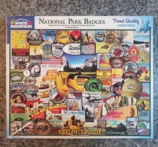 NEW White Mountain NATIONAL PARK BADGES 1000 piece puzzle Charlie Girard