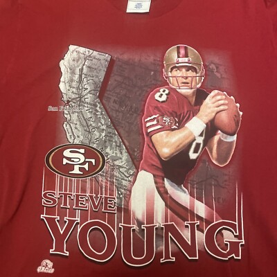 【極希少】49ERS SAN FRANCISCO 90s TシャツUSA製 Vintage 90s San Francisco 49ers Steve Young Tshirt Size Youth XL