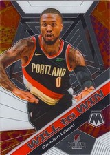Damian Lillard 2019-20 Mosaic Basketball Chrome Will to Win Insert Card #19 NBA
