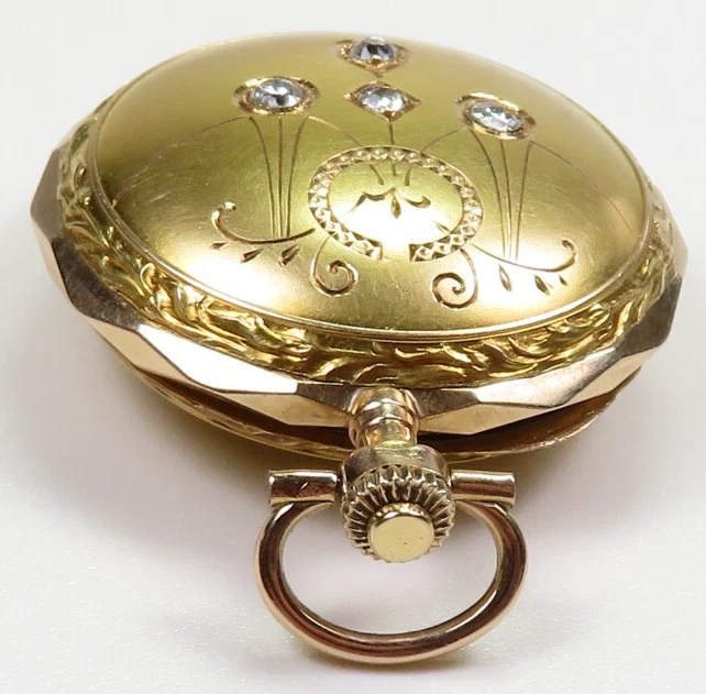 Antique Diamond Louis Audemars Diplome D’Honneur Hunting Case Pocket Watch 14KY - Image 4 of 4