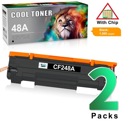 2PK Compatible for HP 48A Toner CF248A LaserJet Pro M15w M16a MFP M28w M28a M29w