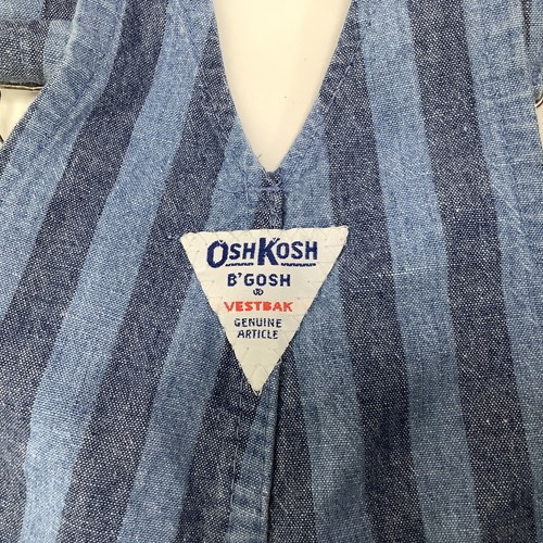 Vtg OshKosh B'gosh Vestbak Romper Shorts Overalls Striped 12 Months Cotton USA - Picture 6 of 8