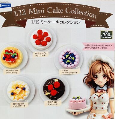 1/12 Mini Cake Collection All 5 Types (Gacha Gasha Complete) Capsule Japan 119Y