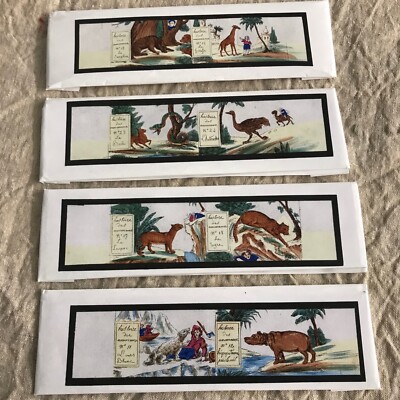 Lot De 9 Plaques En Verre Pour Lanterne Magique - Environ 1900 - État D'usage