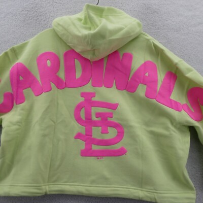 St Louis Cardinals Hoodie Womens Small '47 Brand Lime Green