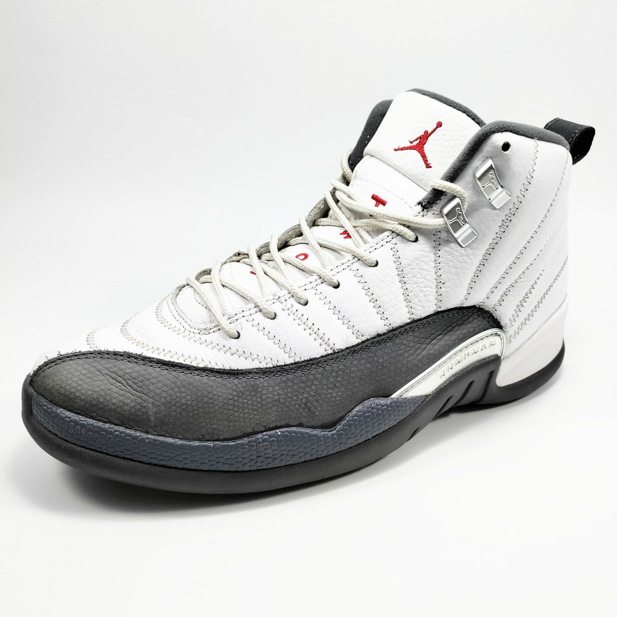 Nike Air Jordan 12 Retro 'Dark Grey' Shoes Men's White