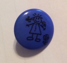 DILL BUTTONS #221475 CHILD ON BLUE--SHANK--18MM--10 PIECES