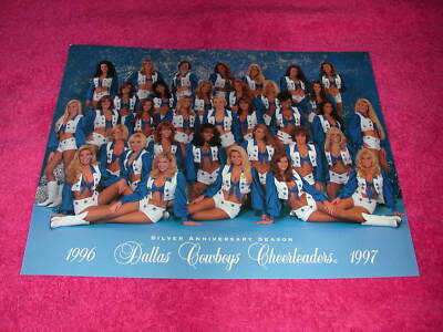 1996-97 DALLAS COWBOYS CHEERLEADERS Squad Team Photo Pic Card~ 25th Silver  Anniv