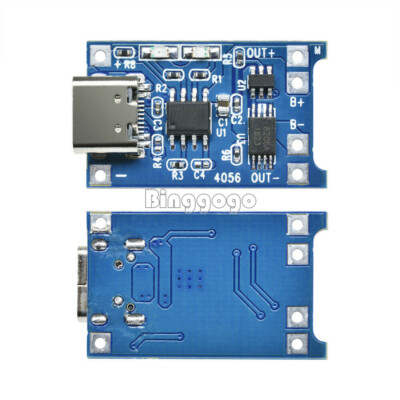 2 PCS Type-C USB 5V 1A TP4056 Lithium Battery Charging Board Charger