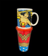 Wonder Woman DC Comics Super Hero Collectible Mug  Insulated Cup Set Vintage