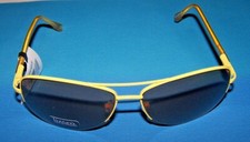LIZ CO. CLAIBORNE Sunglasses YELLOW METALLIC FRAME W/ BROWN LENSES -100 UV NWT