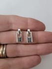 Vintage Napier 14K Gold Post Silver Door Knocker Earrings NOS — photo 3
