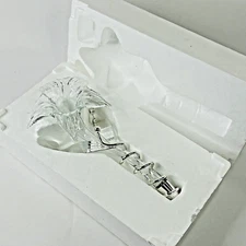Oneida Amaryllis Vase Clear Glass Flower with Silver Plated Stem Hand Blown