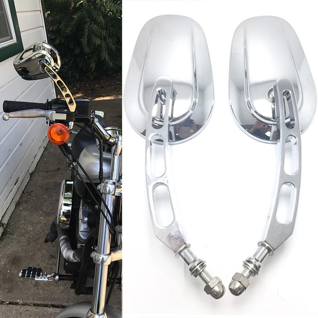 For Harley Davidson VRSCAW VROD Chrome Oval Drilled Rearview Side