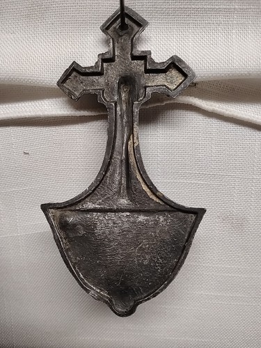 Colgador de Pared Jesucristo Cruz Agua Bendita Sagrado Corazón 4 x 2 - Imagen 4 de 7